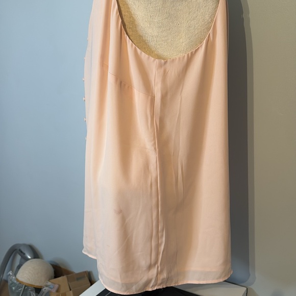PLUS SIZE Loft Button Down Pink Tank Blouse - Picture 3 of 5